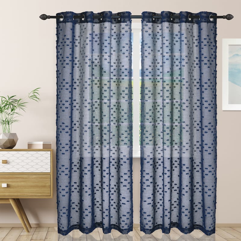 Superior Austen Sheer Grommet Curtain Panel Pair