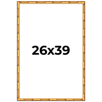 26x39 Frame Gold Bamboo Solid Wood Picture Frame | 1 Inch Moulding