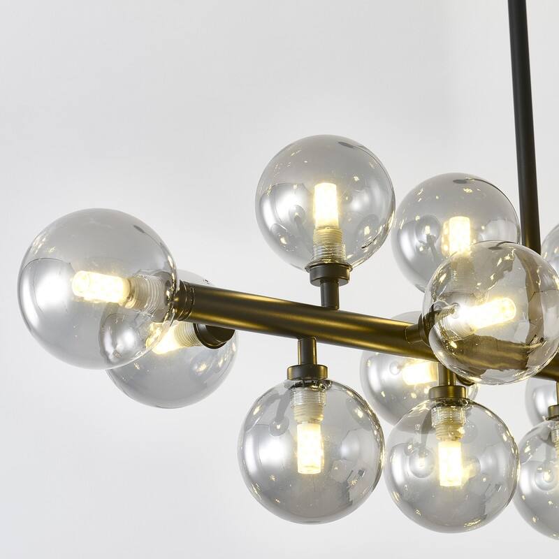 Modern Linear Chandelier 16-Light Sputnik Glass Globe Chandelier Mid Century - 38inch