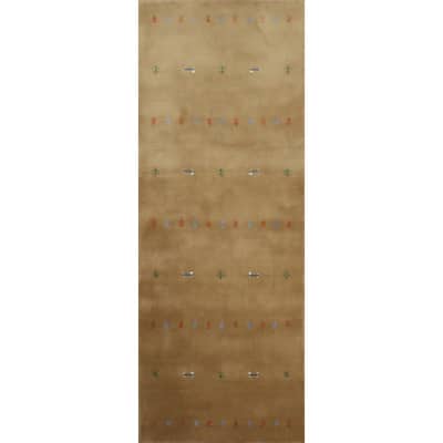 Hand Knotted Oriental 100% Wool Carpet Tribal Animal Pictorial Brown Gabbeh Runner Rug - 8' 1'' X 2' 7''