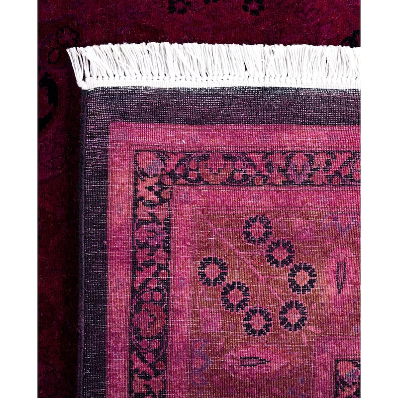 Overdyed One-of-a-Kind Hand-Knotted Area Rug - Purple - 6' 3" x 13' 2"