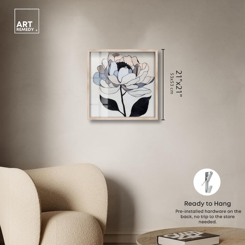 Gray Scale Flower II Shadowbox by Art Remedy