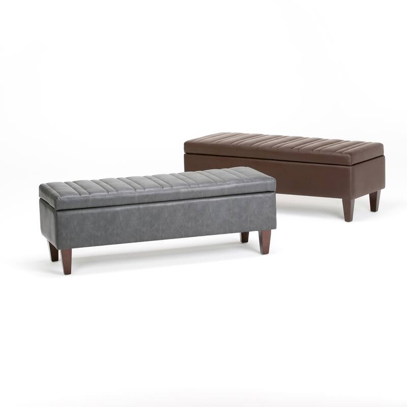 WYNDENHALL Garret 48 inch Wide Contemporary Rectangle Storage Ottoman