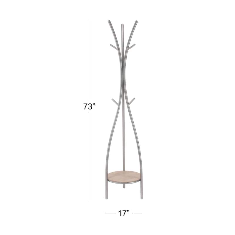 Metal Coat Rack - Silver - Roche River Decor - 17"Wx17"Lx73"H