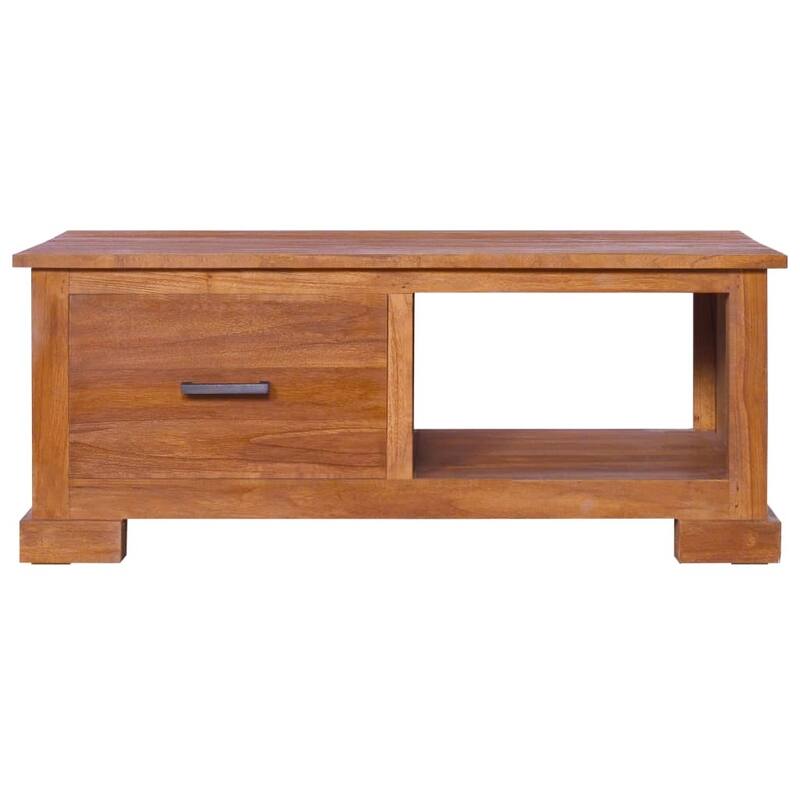 vidaXL TV Stand 35.4"x19.7"x14.6" Solid Wood Teak