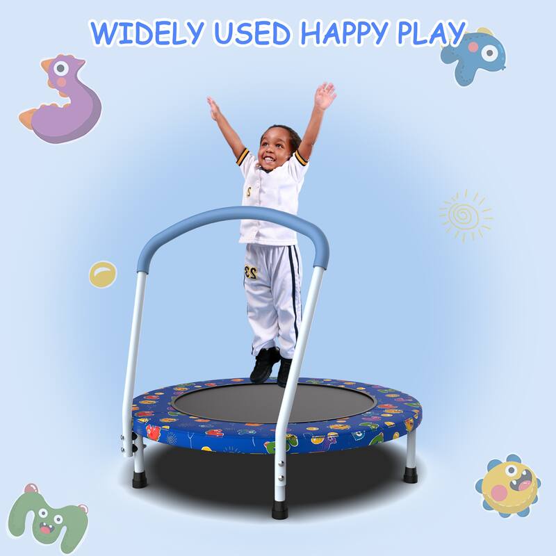 36inch Mini Trampoline for Kids Ages 1-6 Indoor Outdoor Trampoline with Handle Fun for Kids