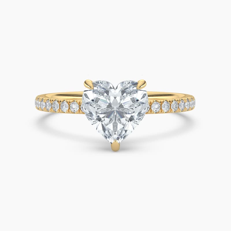 Auriya 14k Gold Lab Grown Heart Diamond Luxe Hidden Halo Engagement Ring 1.00 to 5.00 ct. tw. (F-G, VS) - 6.5 - 3.00 carats - Yellow