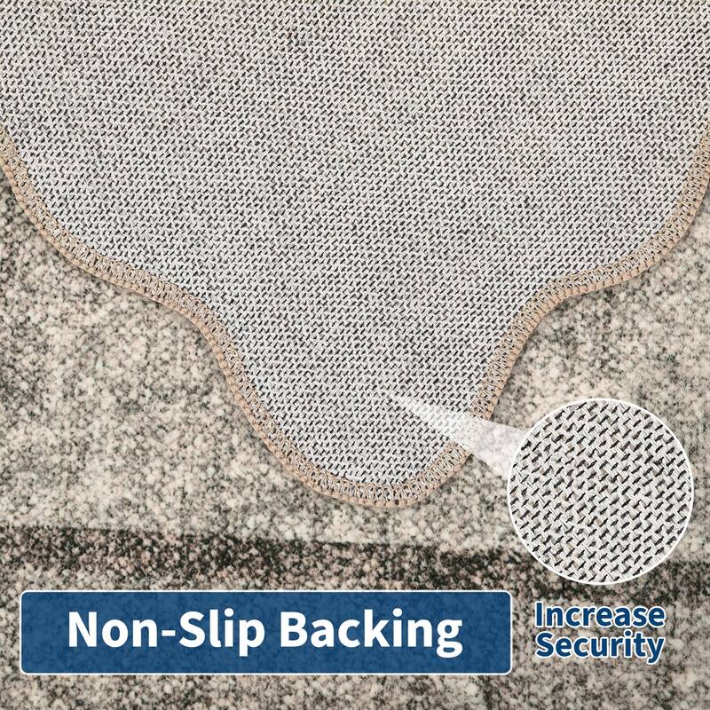 Garvee Scallop Solid Washable Area Rug