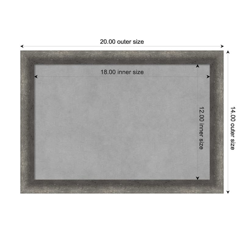 Amanti Art Burnished Concrete Narrow Framed Magnetic Board - Board Size 18x12