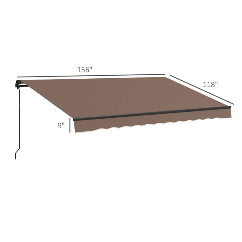 156"x118" UV Protection Outdoor Awning with Aluminum Frame and Adjustable Angle - 156" W x 118" D
