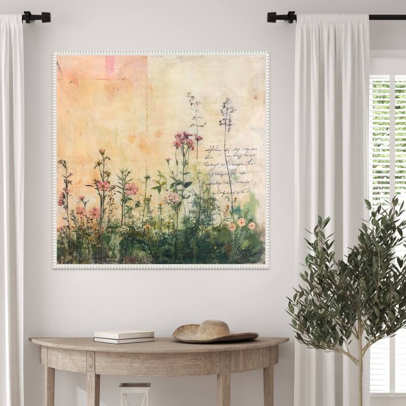 Pink Spring by Opal Edison Framed Canvas Wall Art Print