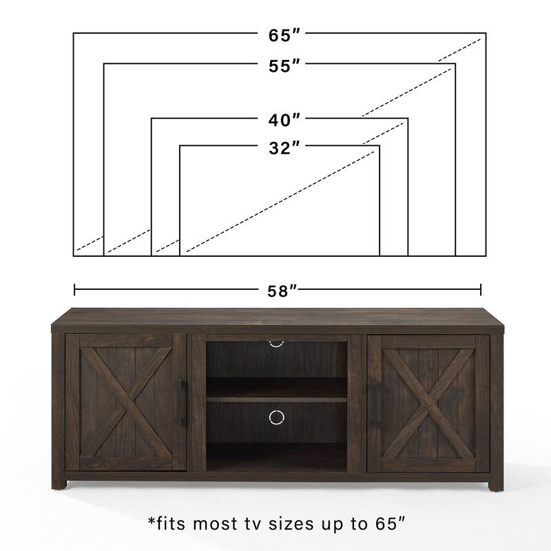 Crosley Gordon 58" Low Profile Tv Stand - 15.75"x58"x22"