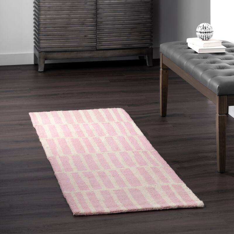 Nuloom Roxane Contempoary Striped Area Rug - 2' x 6' - Baby Pink