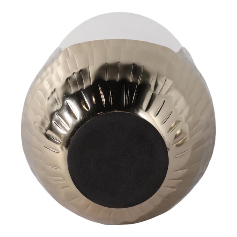 Decorative Glass Hurricane Candle Holder with Metal Base - Gold & Clear