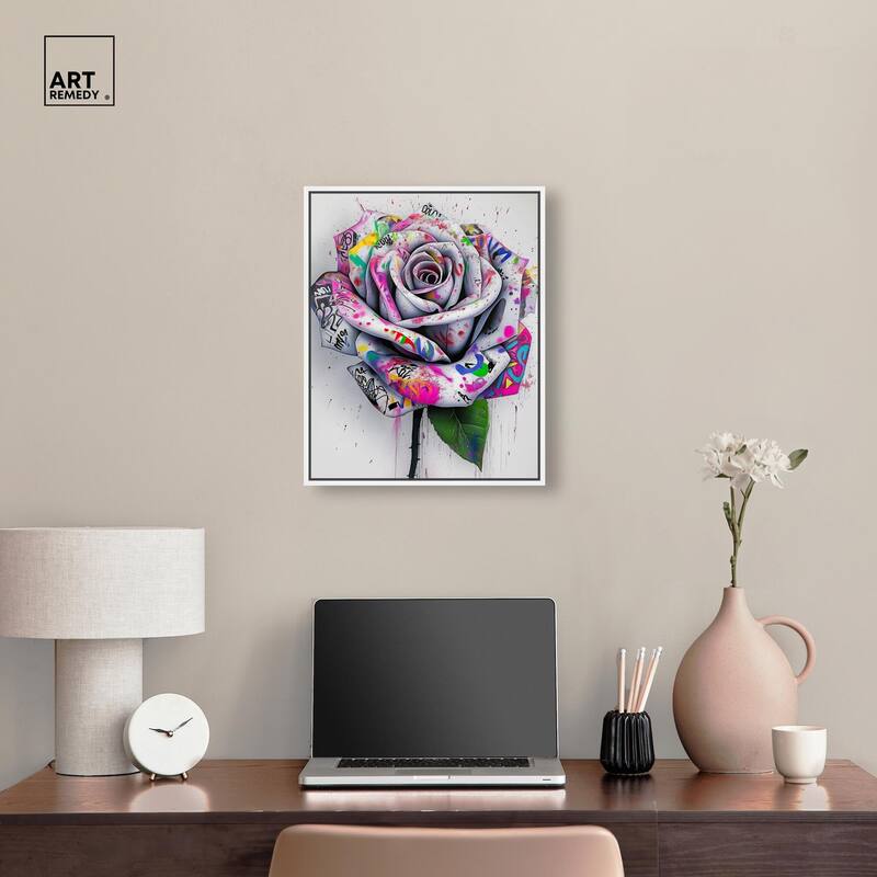 Graffiti Rose Canvas by Art Remedy