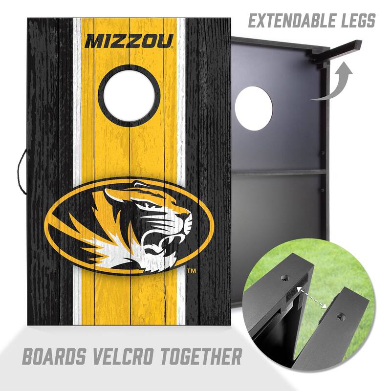 Missouri Tigers NCAA Compact 2x3 Tailgate Cornhole Board Set