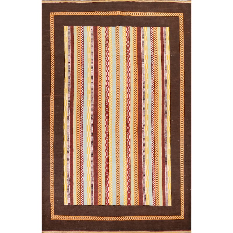 Vegetable Dye Moharramat Area Rug Hand-knotted Oriental Wool Carpet - 6'11" x 9'6"