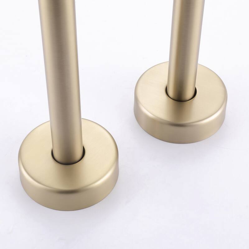 2-Handle 2-Hole Freestanding Tub Faucet with Hand Shower in Black/Gold