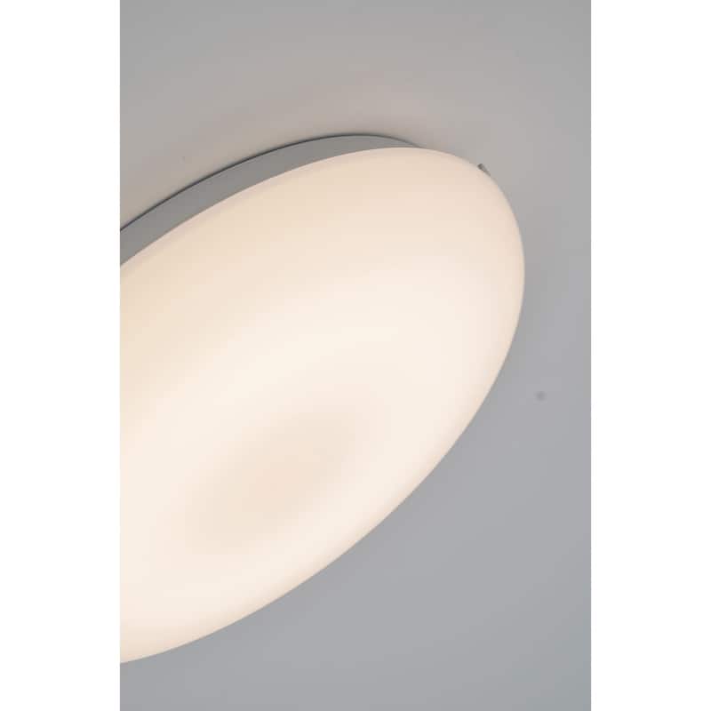 AFX Camden 11-inch White LED Flush Mount, White Acrylic Shade
