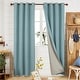 preview thumbnail 30 of 69, Deconovo Faux Linen Total Blackout Grommet Curtain (2 Panels) 52Wx54L Inch - Teal
