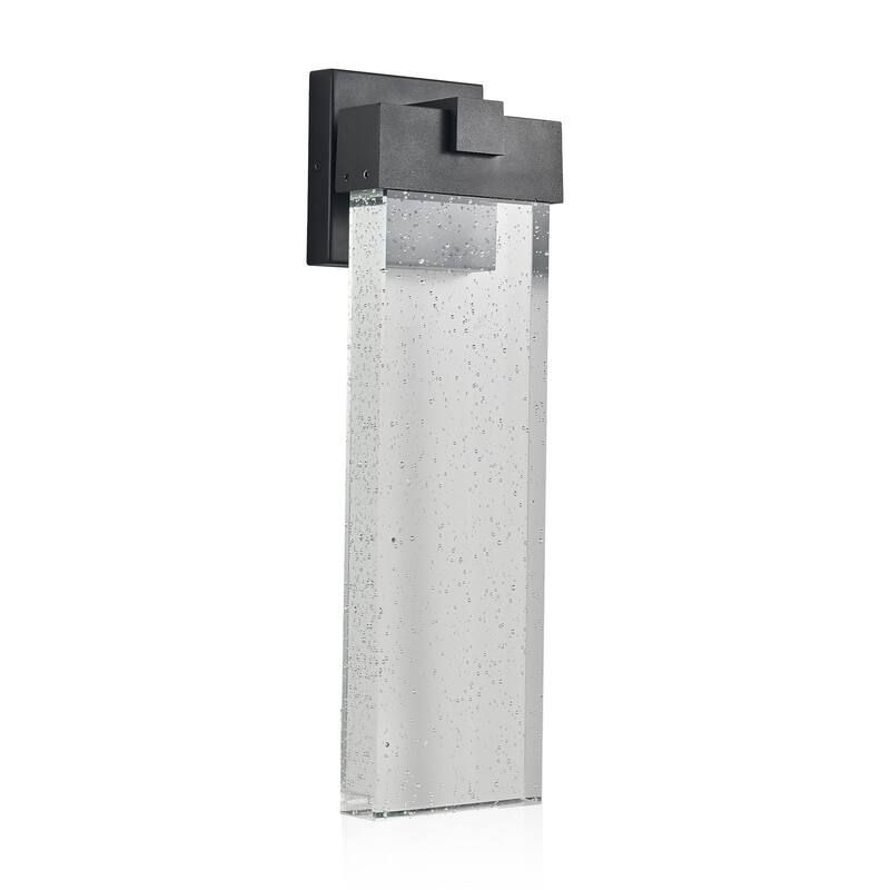 18"H Outdoor Weatherproof LED Wall Sconce with Bubble Crystal