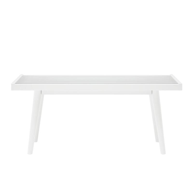 Plank and Beam Mid Century Single Wood Entryway Bench
