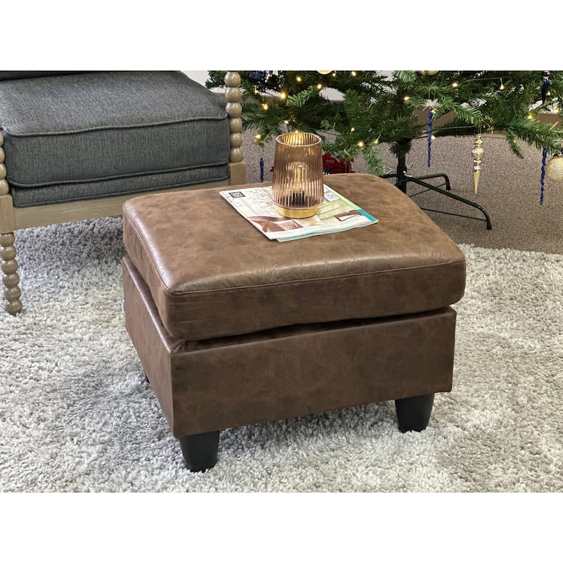 Sierra Accent Ottoman in Faux Leather