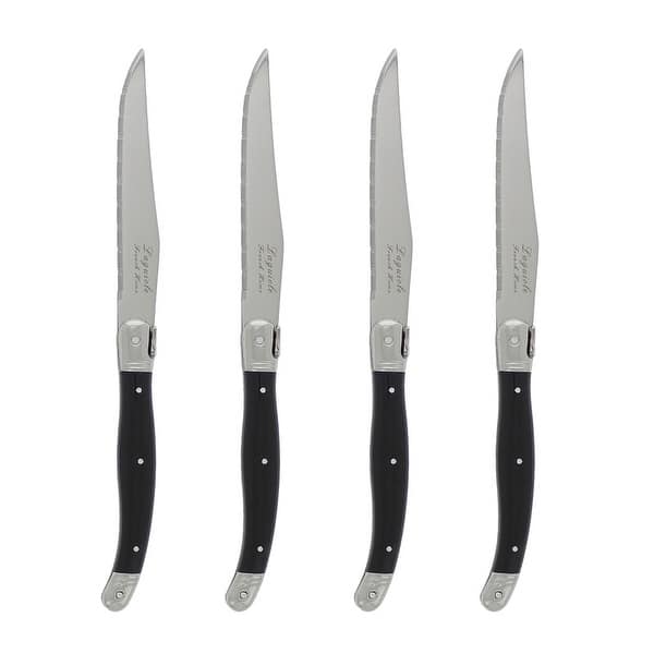 slide 2 of 2, French Home Set of 4 Laguiole Black Steak Knives