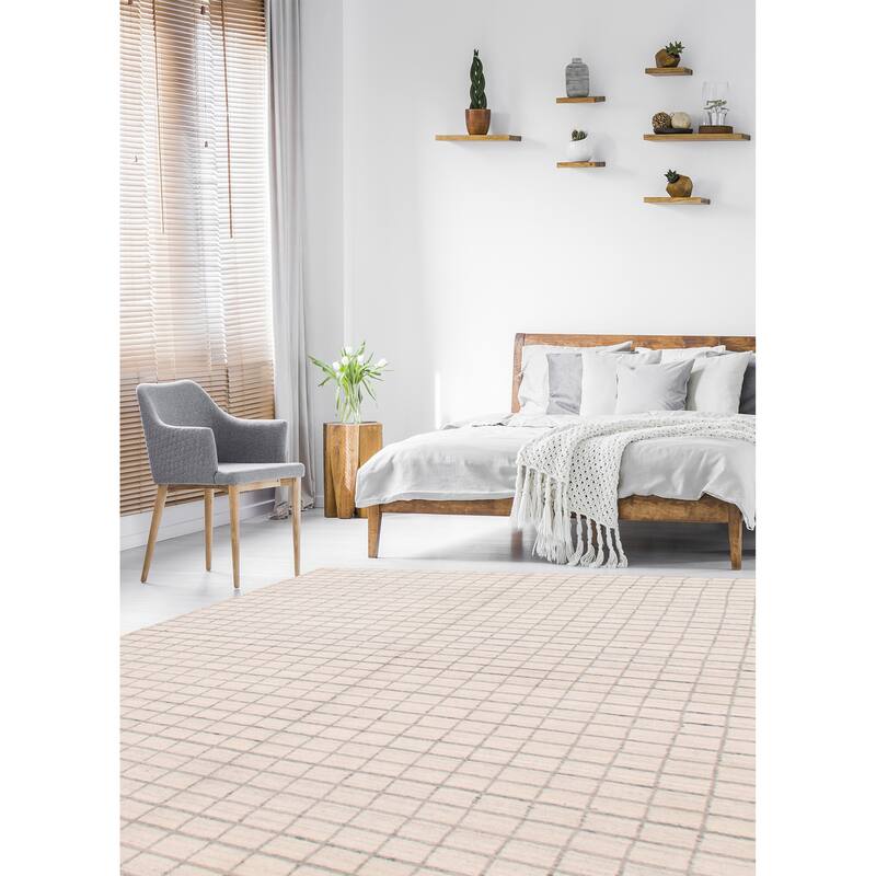 ECARPETGALLERY Hand Loomed Kashkuli Gabbeh Ivory Wool Rug - 5'7 x 7'9