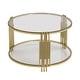 preview thumbnail 19 of 23, Modern Black Mirror Coffee Table with Gold Finish & Lower Shelf by Harper&Bright Designs