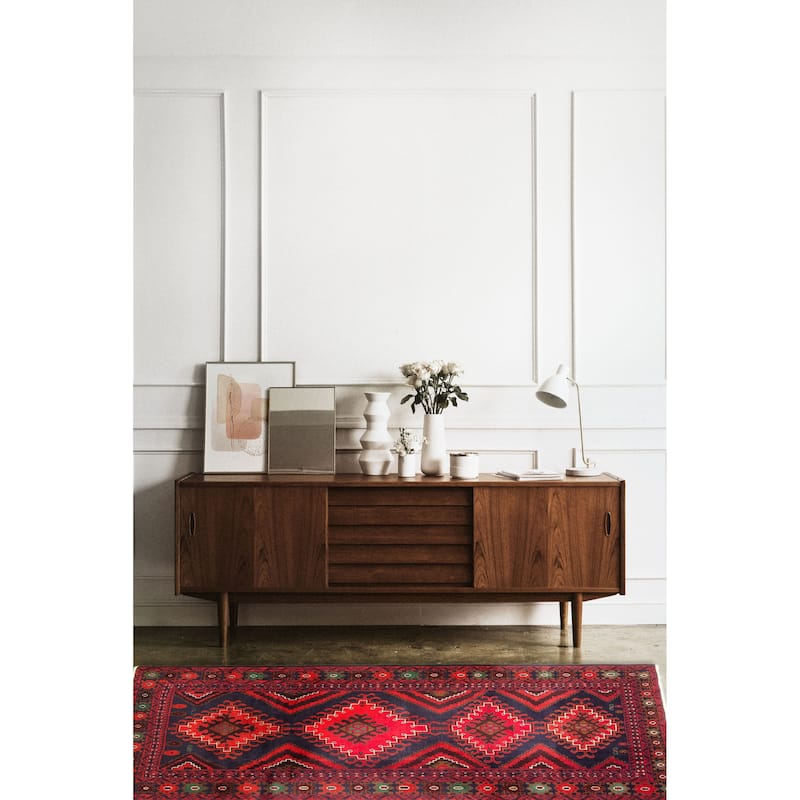ECARPETGALLERY Hand-knotted Teimani Navy Wool Rug - 3'8 x 6'9
