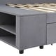 preview thumbnail 16 of 16, Twin Size L-Shaped Upholstered Platform Bed with Built-In Storage and Drawers, Velvet Fabric