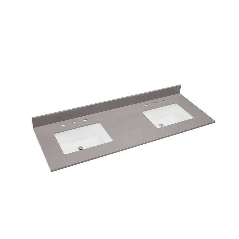 Altair Madrid Bathroom Vanity Countertop in Concrete Grey with White Sink without Vanity