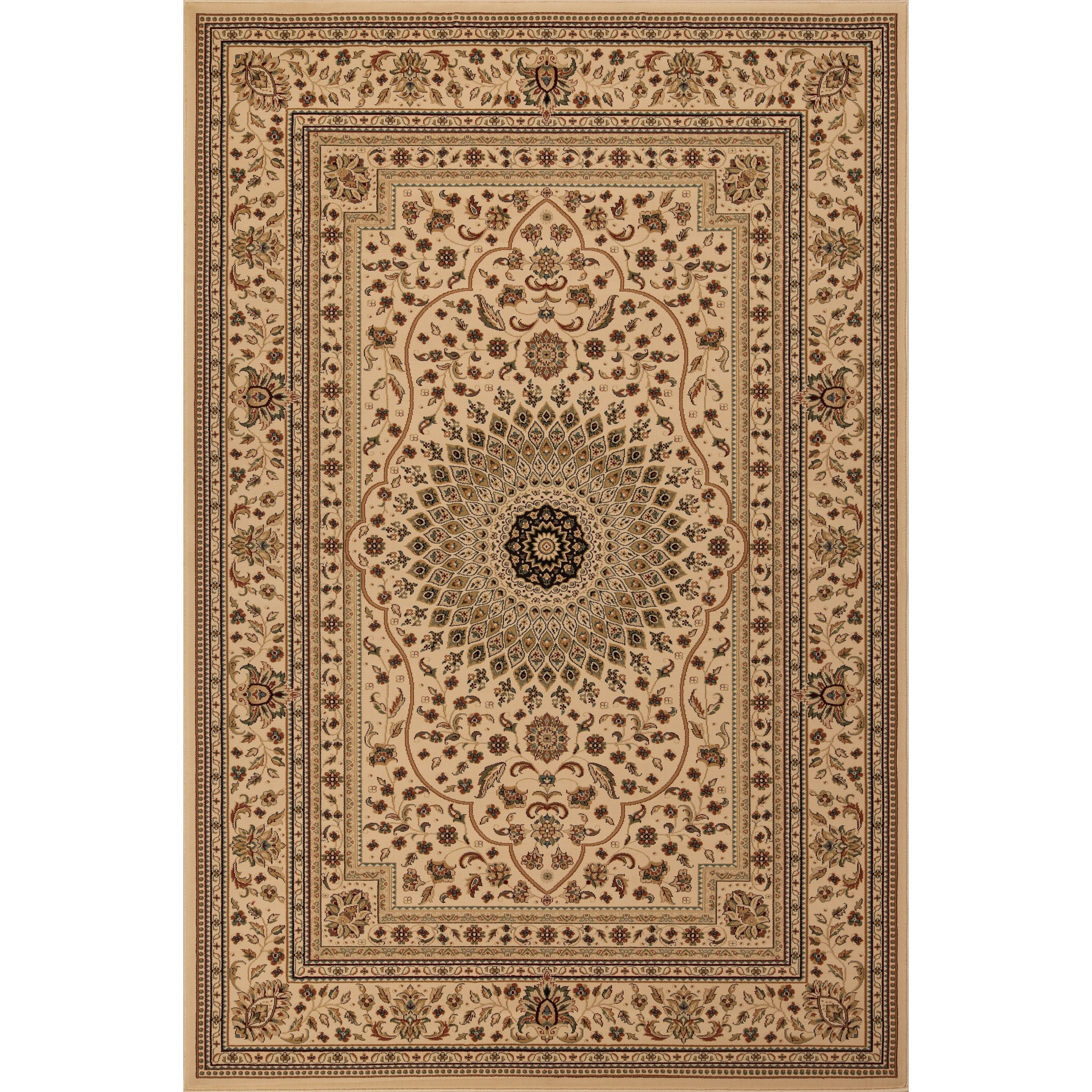 Izmir Collection Beige/Cream Transitional Floral/Botanical Area Rug