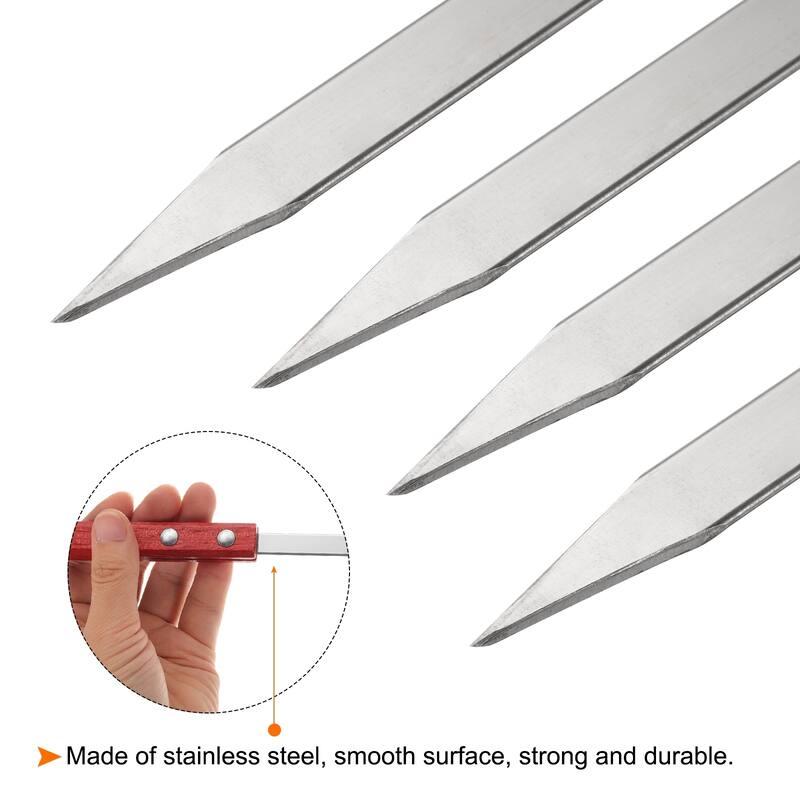 12pcs Kebob Skewers 40cmx10mmx2mm Flat Sticks with Wood Handle