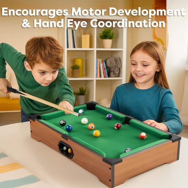 Mini Pool Table Play Set, Mini Billiards Table Top Game for Kids 並行輸入品
