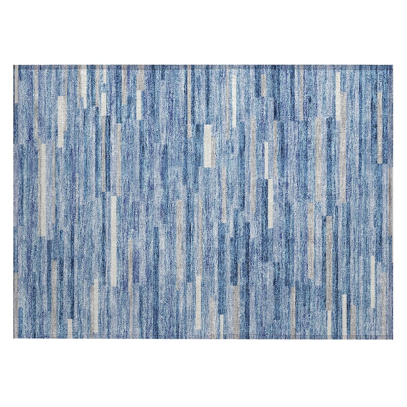 Machine Washable Indoor/ Outdoor Chantille Stripes Modern Rug