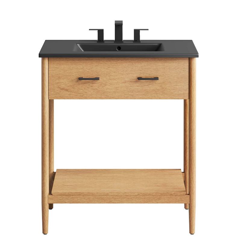 Zaire 18"/24"/30"/36"/48" Bathroom Vanity with Black Sink Top
