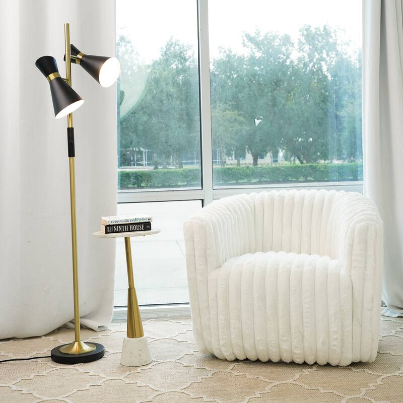 Modin Double Spot Adjustable Floor Lamp - Gold, Black
