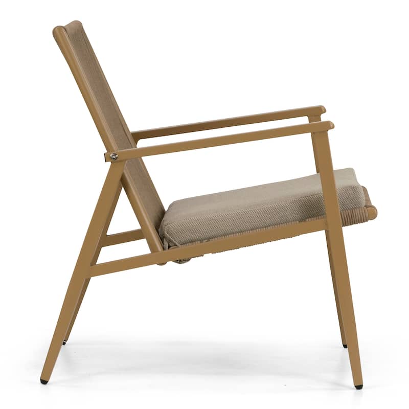 Set of 2 Biton Brown Outdoor Lounge Chair with Seat Cushion