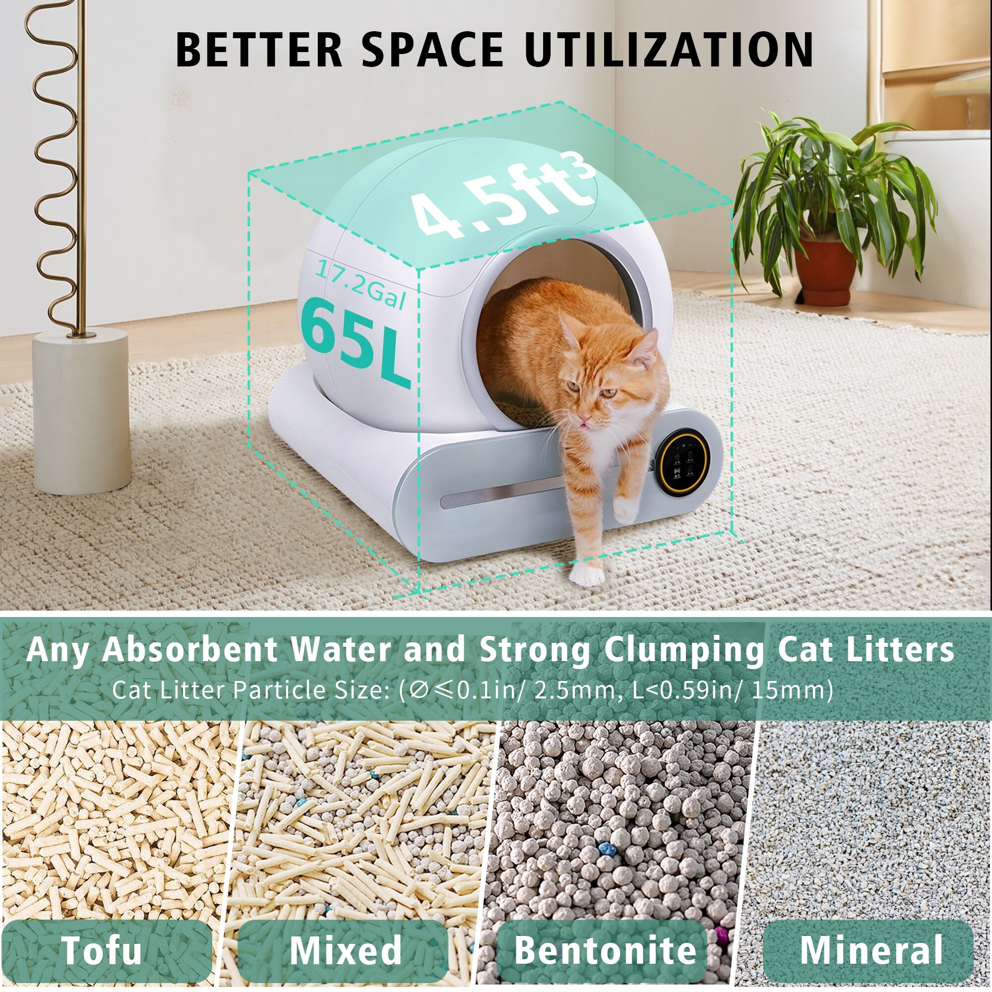 Smart Self cleaning Cat Litter Box for Multiple Cats Support App Control Bed Bath Beyond 38212197