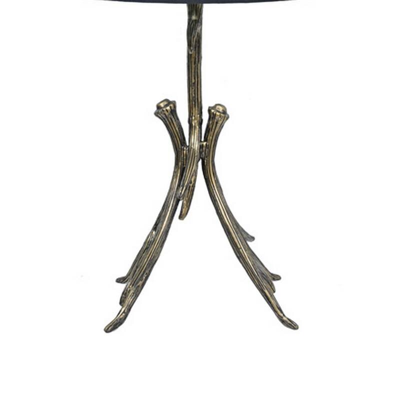 31 Inch Modern Table Lamp, Black Drum Shade, Unique Gilt Base Bronze Metal
