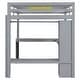 preview thumbnail 19 of 42, Twin/Full Size Loft Bed with L-Shaped Desk, Wardrobe and Storage Shelves, Solid Wood Loft Bed Frame with Ladder and Guardrail