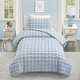preview thumbnail 15 of 25, Dreamy Clouds Puffy Marshmallow Quilt Set Blue - Twin - Twin XL