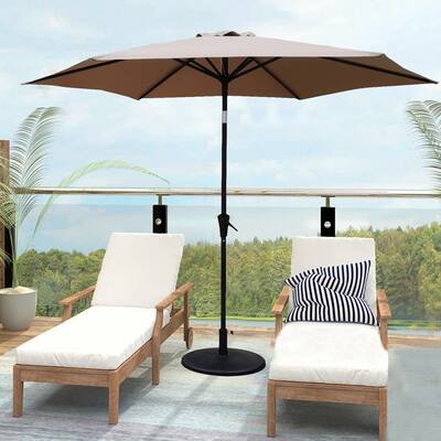 Topcraft 8.8ft Outdoor Aluminum Patio Umbrella with Base