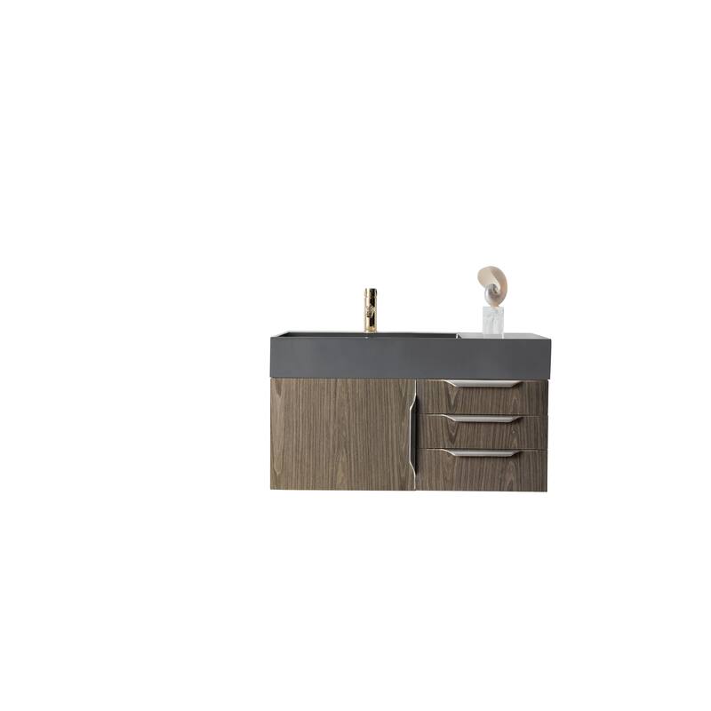 James Martin Vanities Mercer Island 36" Single Vanity, Ash Gray with Brushed Nickel Hardware