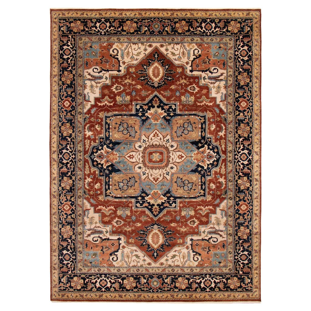 ECARPETGALLERY Hand-knotted Jules Sultane Dark Copper Wool Rug - 9'8 x 13'5