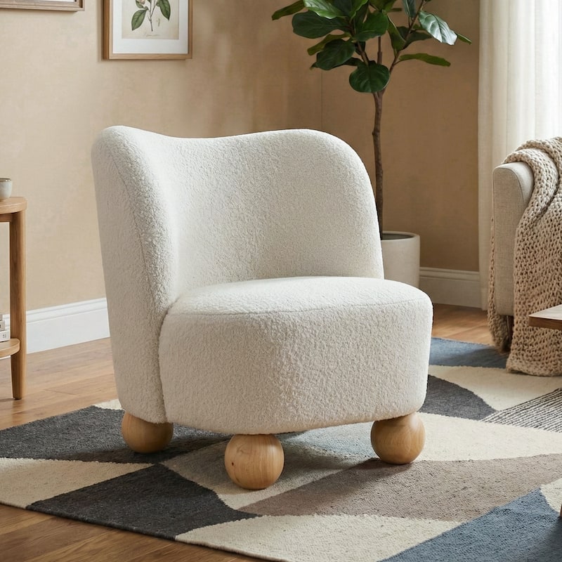 Furniture of America Velra Modern 28-inch Boucle Wing Accent Chair - White