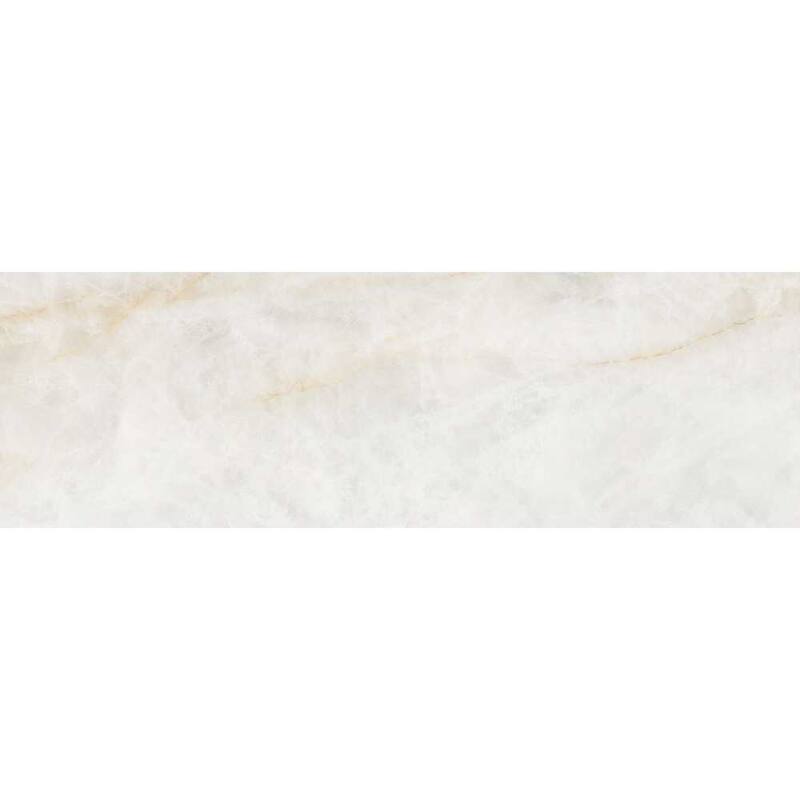 Syros 12x40 Glossy Pearl Marble Look Ceramic Wall Tile - Large Format