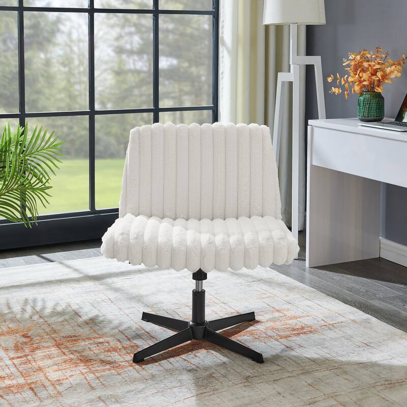 Adjustable Swivel Criss Cross Chair, Wide Seat Office Chair Vanity Chair